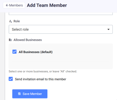 Team Access Per Business