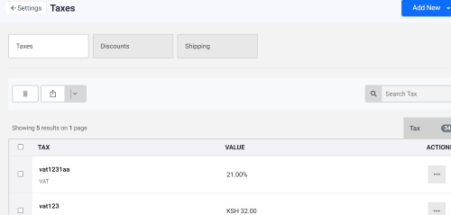 Taxes, Discounts & Shipping