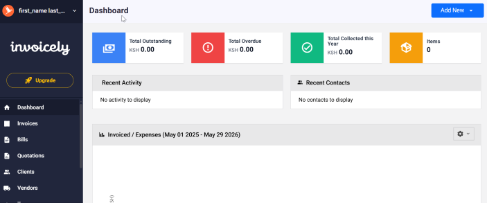 User dashboard