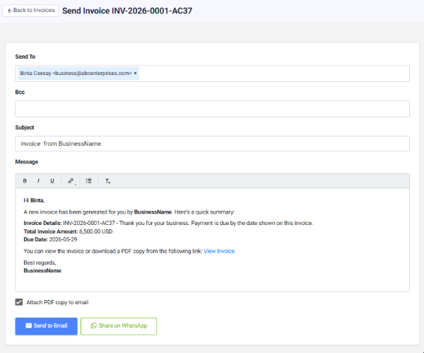 Send invoice page illustration