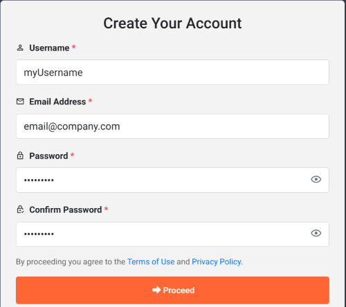 Signup form